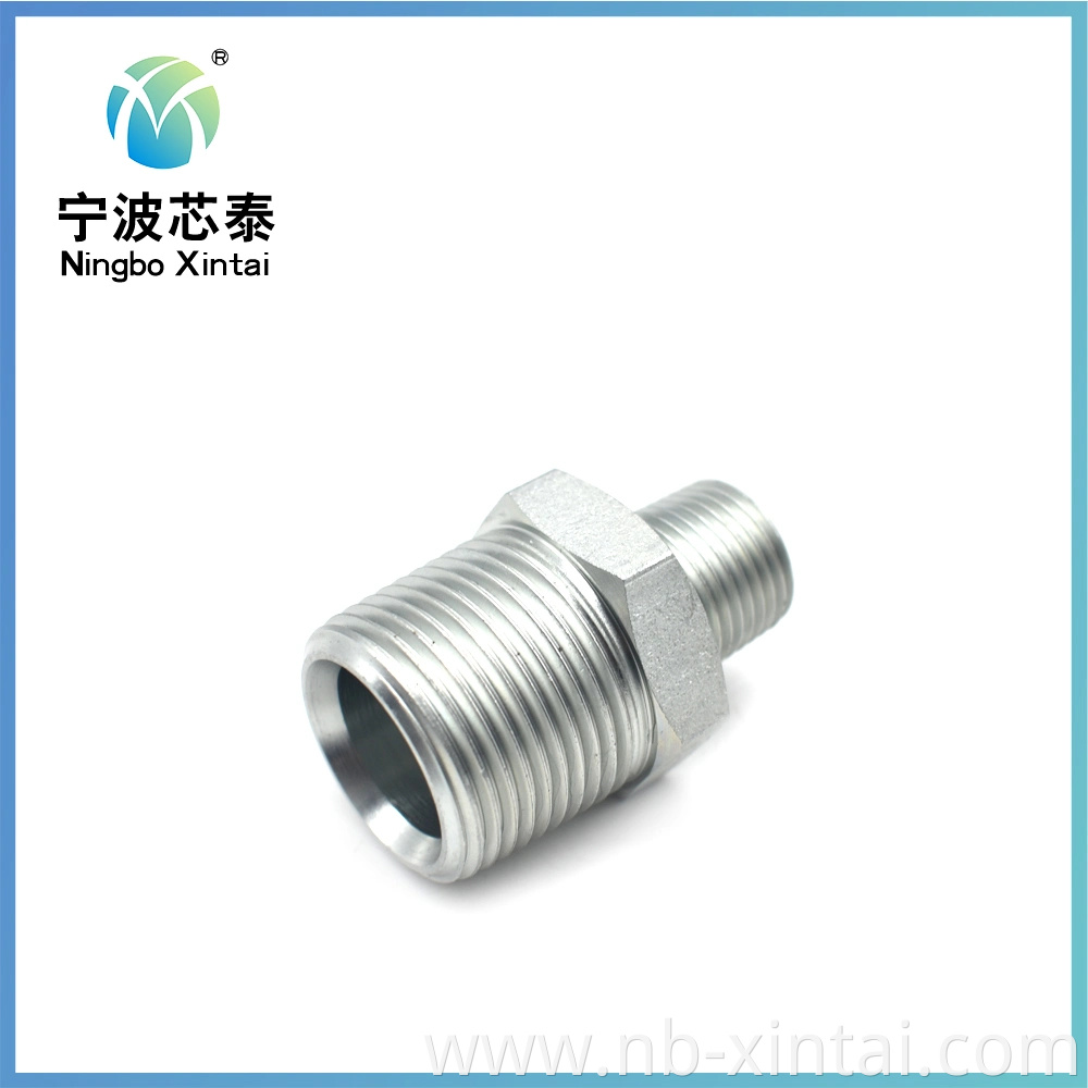 Stainless Steel 304/316 Hex Nipple Adaptor Pipe Fitting High Quality Stainless Steel O-Ring NPT Male Flat Seat Hydraulic Adapters